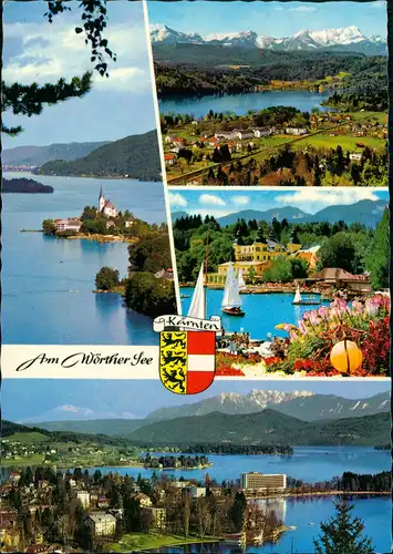 Maria Wörth Otok Mehrbild-AK mit Krumpendorf Karawanken, Velden, Pörtschach 1980