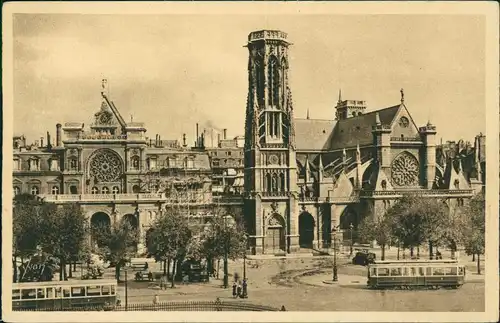 CPA Paris Eglise Kirche Saint-Germain-l'Auxerrois Tram 1926