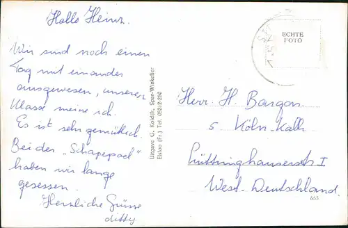 Postkaart .Niederlande Elsloo (Fr.) De Schapepoel 1960