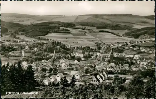 Ansichtskarte Attendorn Panorama Ortsansicht, Ort im Sauerland 1960