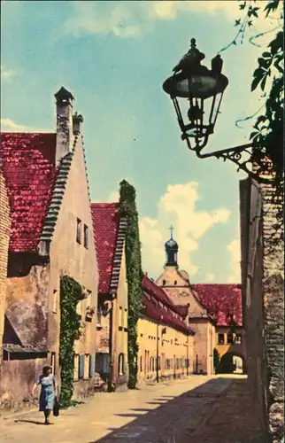 Ansichtskarte Augsburg Fuggerei Straßen Ansicht 1960