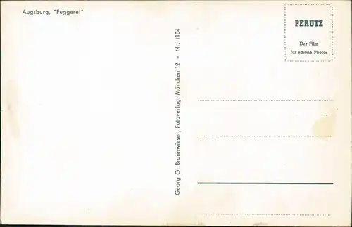 Ansichtskarte Augsburg Fuggerei Straßen Ansicht 1960