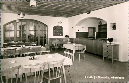 Ansichtskarte Abensberg Gasthof Ottenbräu Gastraum Bes. Gg. Neumeier 1960