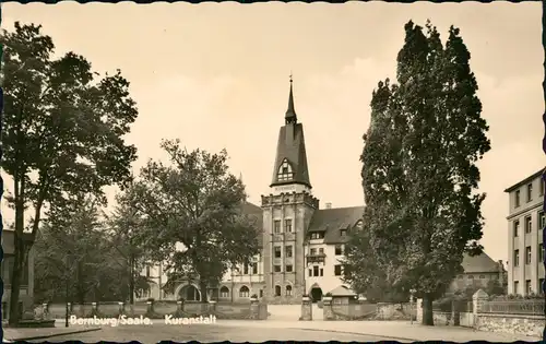 Bernburg (Saale) Kurhaus Straßen Partie a.d. Kuranstalt zur DDR-Zeit 1962