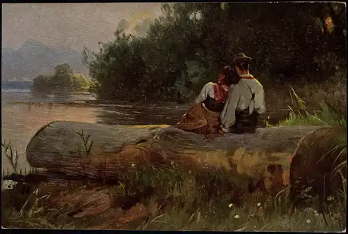 Faksimile-Ölgemälde Prof. Karl Raupp,,Ein stilles Plätzchen" 1913