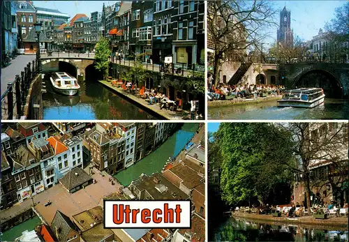 Postkaart Utrecht Utrecht Mehrbildkarte mit 4 Ortsansichten 1990