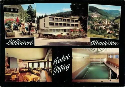 Ottenhöfen  Schwarzwald Mehrbild-AK Hotel Restaurant PFLUG Bes. B. Schnurr 1973