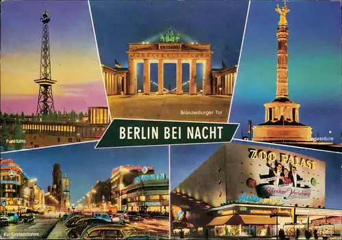 Berlin Stadtteilansichten mit Zoo Palast, Funkturm, Siegessäule uvm. 1968