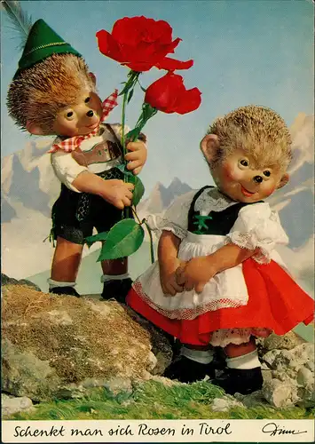 Mecki (Diehl-Film) "Er und Sie" in Trachten-Kleidung u. Blume 1960