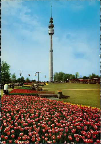 Dortmund Westfalenpark mit Sessellift, Milchklause u. Fernsehturm 1969
