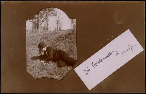 Menschen Soziales Leben Mann mit Melone 1908 Privatfoto  gel Rußland nach Riga