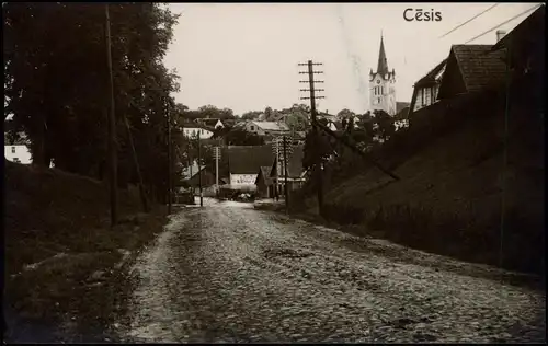 Postcard Wenden Cēsis Straßenpartie - Fotokarte 1930  gel. Stempel