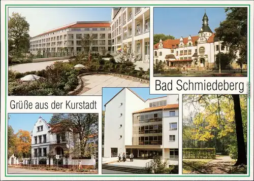 Bad Schmiedeberg Kurklinik - Südseite, Kurhaus, Ärztehaus, Eingang Kurklinik, Kurpark 1995