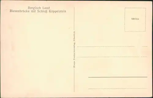 Küppelstein-Remscheid Bergisch Land, Eisenbahn Riesenbrücke mit Schloß Küppelstein 1920