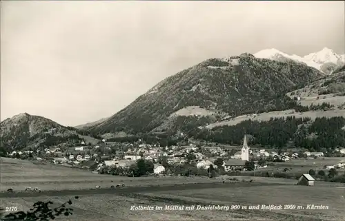 Kolbnitz Panorama-Ortsansicht, Mölltal Danielsberg Kärnten 1960