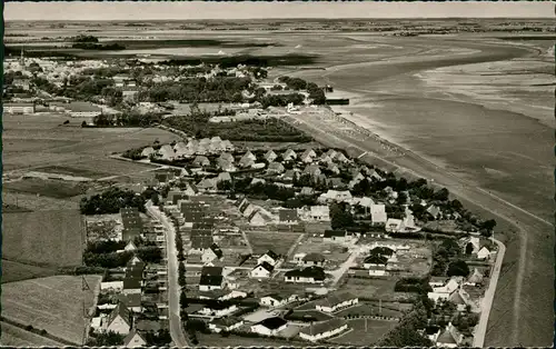 Tönning Eiderstedt Luftbild; Ort a.d. Eider vom Flugzeug aus, Luftaufnahme 1960