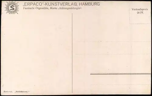 Facsimile Ölgemälde, Marke Schlangenkönigin" Heidehäuser 1913