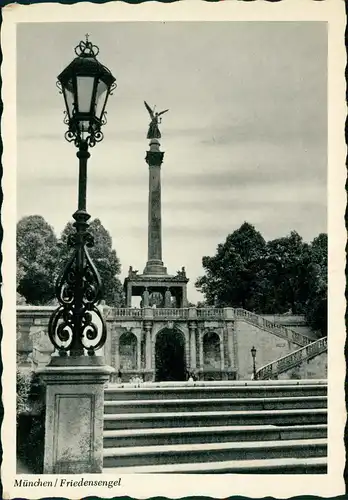 Ansichtskarte München Partie am Friedensengel 1956