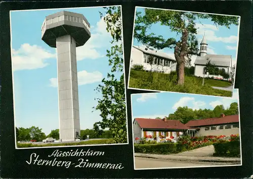 Ansichtskarte Zimmerau MB Ortsansichten Aussichtsturm Sternberg-Zimmerau 1960
