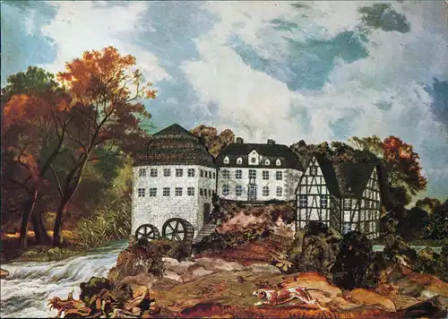 Künstlerkarte Gohrsmühle Papiermühle Papierfabrik Zanders  Gladbach 1980