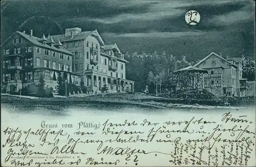 Ansichtskarte Bühl (Baden) Plättig Mondscheinlitho - Kurhaus 1898