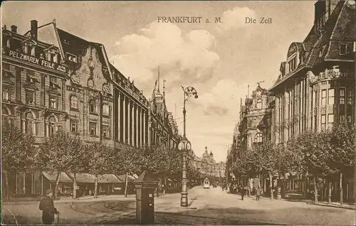 Ansichtskarte Frankfurt am Main Zeil - Pelzwaren Felle 1912
