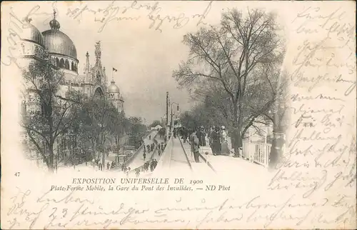 CPA Paris Plate-Forme Mobile, la Gare du Pont des Invalides 1900