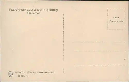 Ansichtskarte Breitnau Ravennaviadukt bei Höllsteig (Höllental) 1920