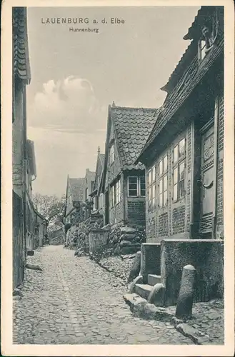 Ansichtskarte Lauenburg (Elbe) Hunnenburg, Straßen-Ansicht 1908