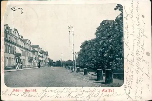 Kassel Cassel Stadtteilansicht Straßen Partie Schöne Aussicht 1902