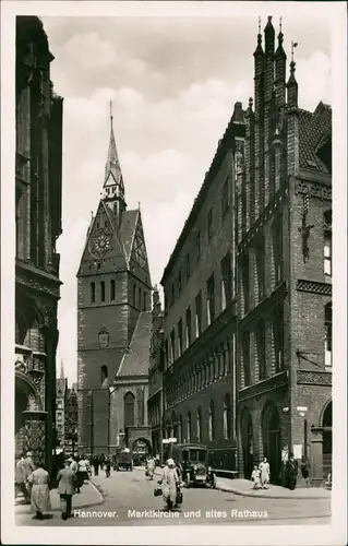 Ansichtskarte Hannover Marktkirche und altes Rathaus 1940