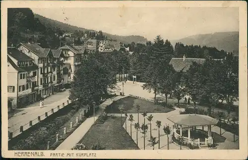 Ansichtskarte Bad Herrenalb Straßenpartie am Kurplatz 1916