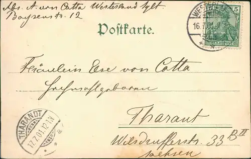 Ansichtskarte Westerland-Sylt Strandleben, Trachten, Stühle 1901