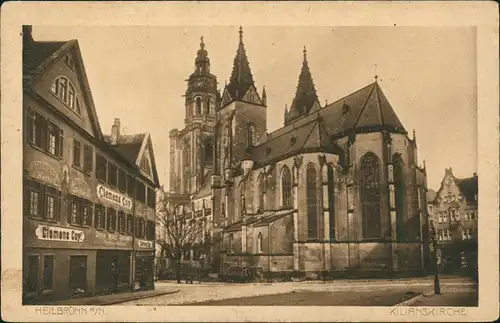 Heilbronn Kilianskirche Straßen-Ansicht Geschäft Clemens Coy 1910