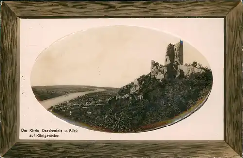 Ansichtskarte Königswinter Drachenfels Burg am Rhein 1911 Passepartout  WEHRSE