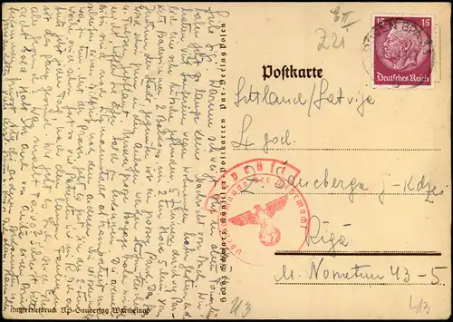 Postcard Posen Poznań Blick vom Rathaus - Künstlerkarte 1934