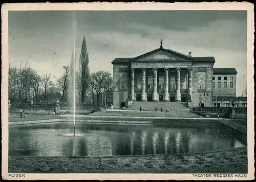 Postcard Posen Poznań Neues Stadttheater 1941