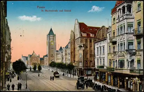 Postcard Posen Poznań St. Martinstraße 1916