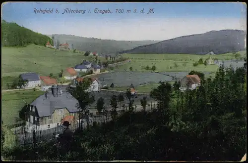 Ansichtskarte Rehefeld-Altenberg (Erzgebirge) Stadtpartie 1913