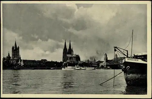 Ansichtskarte Köln Dampfer, Stadt - Schiff Wanderer 1937