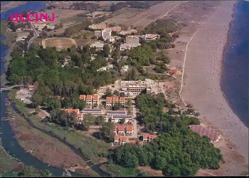Ulcinj Улцињ ULCINJ Velika plaža, Aerial View Luftaufnahme 1980