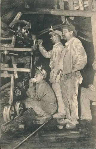 .Frankreich Bergbau Tagebau Frankreich: Minen-Arbeiter bei der Arbeit 1920
