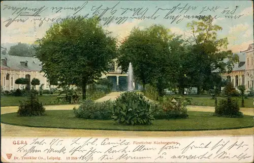 Ansichtskarte Reuß-Gera Fürstlicher Küchengarten 1911
