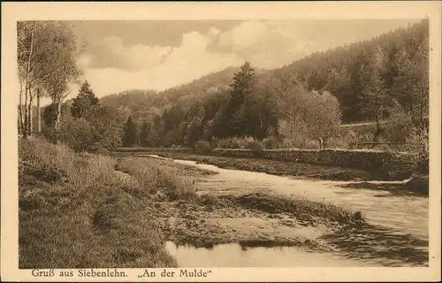Ansichtskarte Siebenlehn-Großschirma Umland-Ansicht Partie an der Mulde 1930