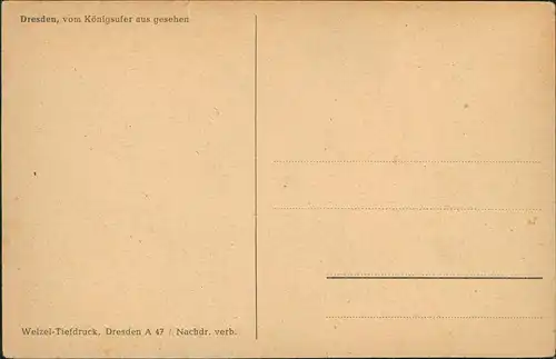 Ansichtskarte Dresden Königsufer Partie an der Elbe 1930