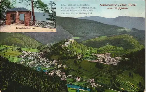 Ansichtskarte Schwarzburg Blick vom Trippsteinhäuschen 1932