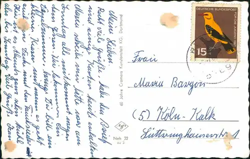 Neheim-Hüsten-Arnsberg Sauerland 1963/1962 Zuschlagsmarke  Jugend frankiert