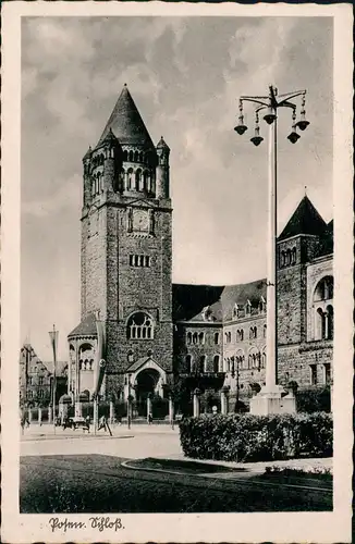 Postcard Posen Poznań Schloß, Propaganda Beflaggung 1942