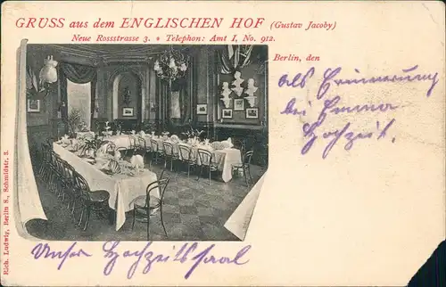 Ansichtskarte Mitte-Berlin Neue Rossstraße Saal - Englischer Hof 1905
