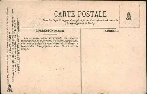 CPA .Frankreich AU PAYS NOIR Bergbau Tagebau Frankreich 1920